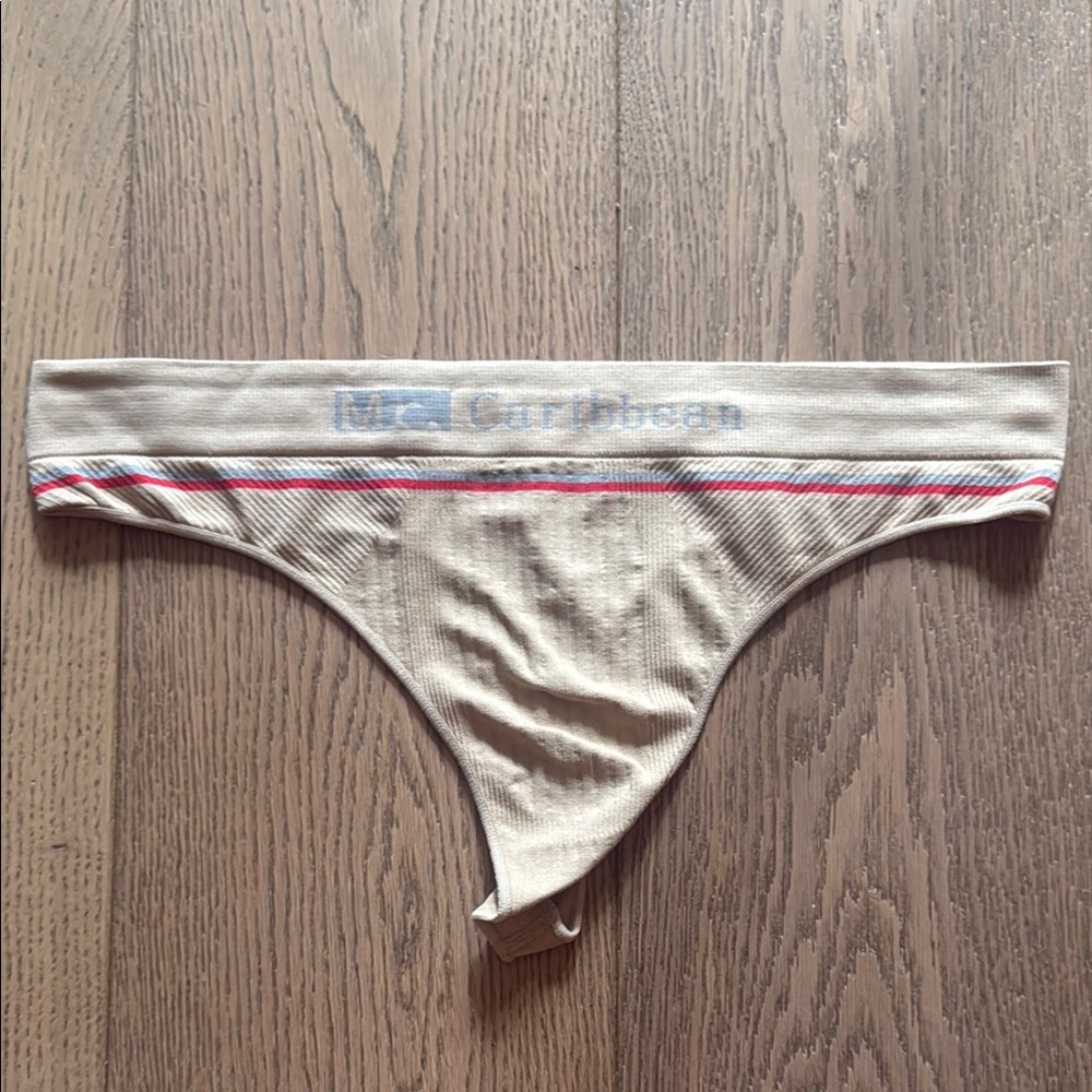 Tan Thong with Striped Waistband